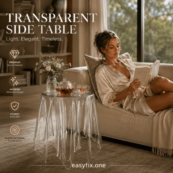 Transparenter Designer-Beistelltisch Crystal-Flow für Innenräume