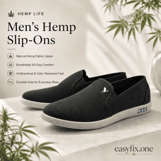 HEMP LIFE Slip-On — atmungsaktive Herren-Slip-ons aus Hanf