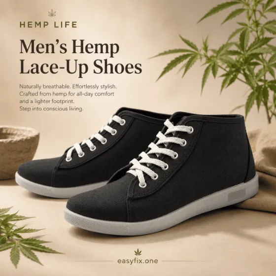 HEMP LIFE Street — atmungsaktive Herren-High-Top-Sneaker aus Hanf