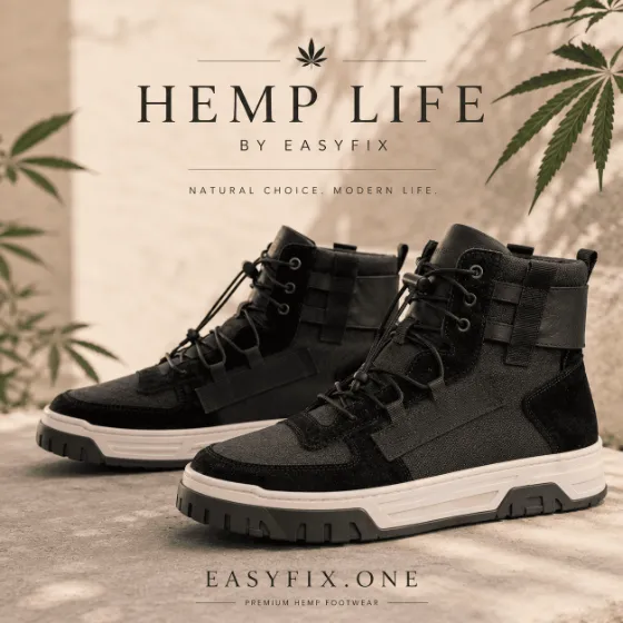 HEMP LIFE Punk — gefütterte Herren-Boots aus Hanf