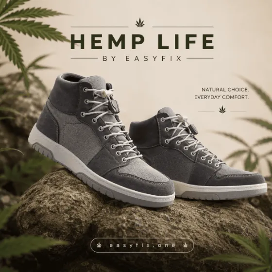 HEMP LIFE Amsterdam High — Herren-High-Top-Sneaker aus Hanf