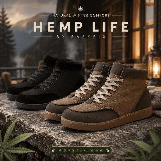 HEMP LIFE Ghost Warm — Herren-Winterstiefel aus Hanf