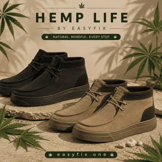 HEMP LIFE Relax Warm — gefütterte Herren-Chukka-Boots aus Hanf