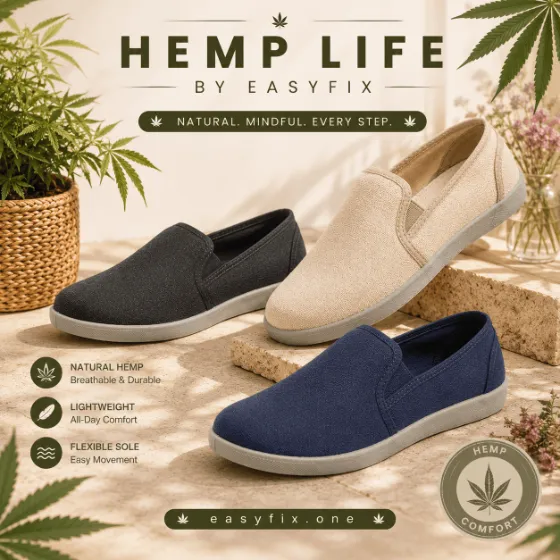 HEMP LIFE Runner Slip-On — Damen-Slip-ons aus Hanf