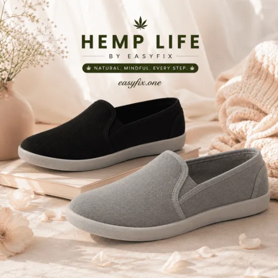 HEMP LIFE Luna Slip-On — Damen-Slip-ons aus Hanf