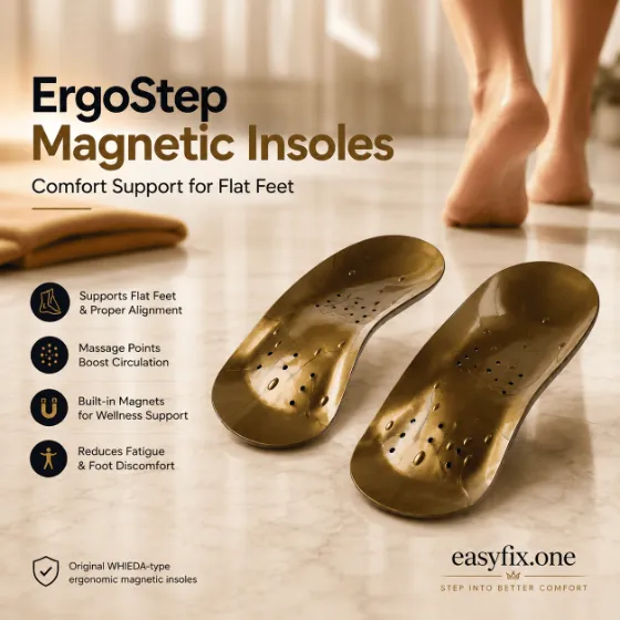 ErgoStep — magnetische Schuheinlagen für Komfort bei Plattfüßen und müden Füßen