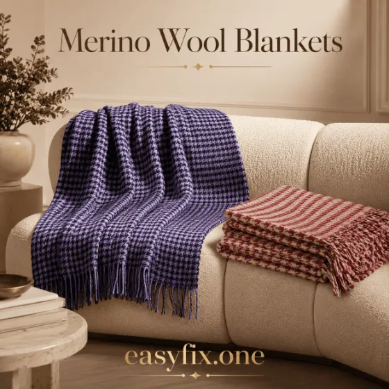 Merino Soft — Premium-Wohndecke aus Merinowolle mit Zickzackmuster
