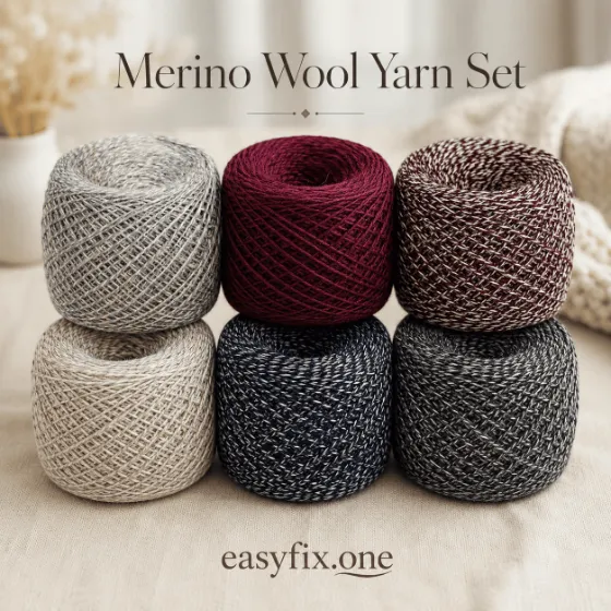 Merino Atelier — Garnset aus Merinowolle, 6 Farben, 600 g, 3000 m / 3 km