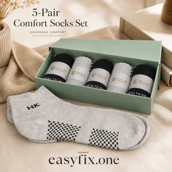 Health Priority — Socken mit Graphen, Anionen und Ferninfrarot-Effekt, Set mit 5 Paar
