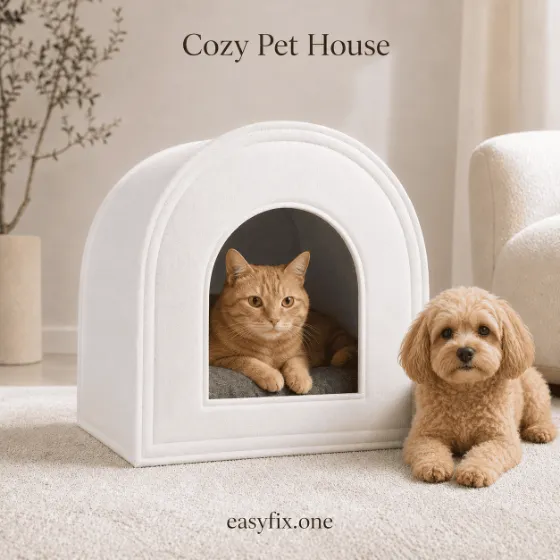 Smart Comfort — großes Filzhaus für Hunde oder Katzen mit weichem Kissen