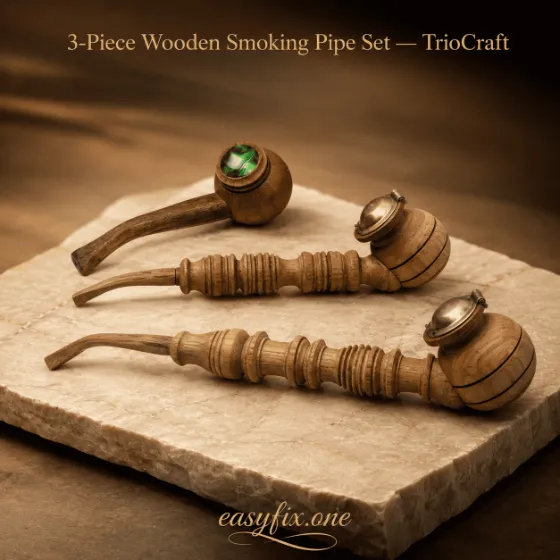 3er-Set Tabakpfeifen aus Holz — TrioCraft